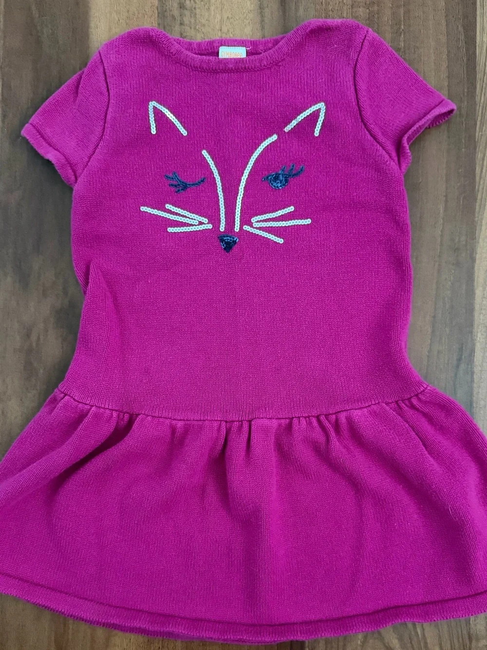 Gymboree Girls' Fuchsia Fox Face Knit Dress, 7